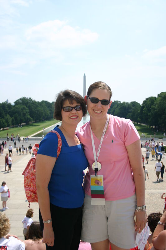 Two Unidentified Phi Mus on Washington Mall During Convention Photograph 3, July 10, 2004 (Image)