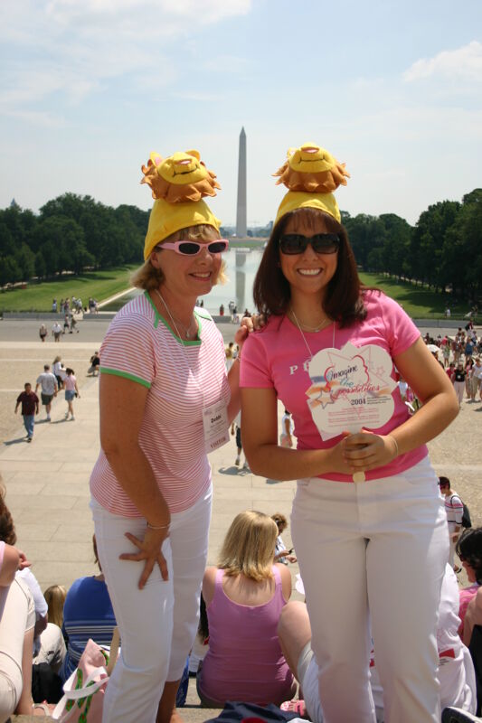 Two Unidentified Phi Mus on Washington Mall During Convention Photograph 1, July 10, 2004 (Image)