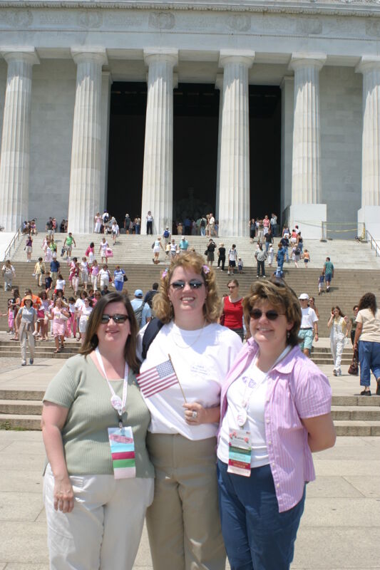 Three Phi Mus by Lincoln Memorial During Convention Photograph, July 10, 2004 (Image)