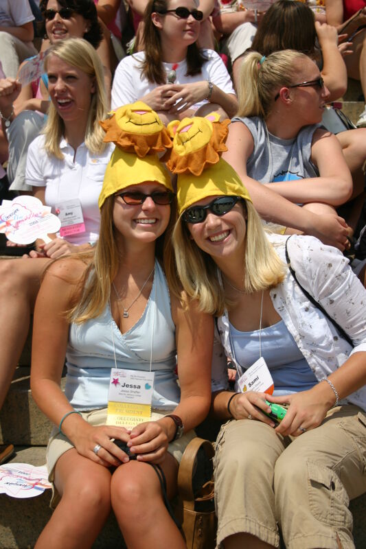 Jessa Shaffer and Sami Steele at Lincoln Memorial During Convention Photograph, July 10, 2004 (Image)