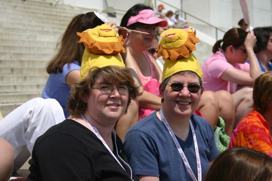 Two Unidentified Phi Mus at Lincoln Memorial During Convention Photograph 2, July 10, 2004 (image)