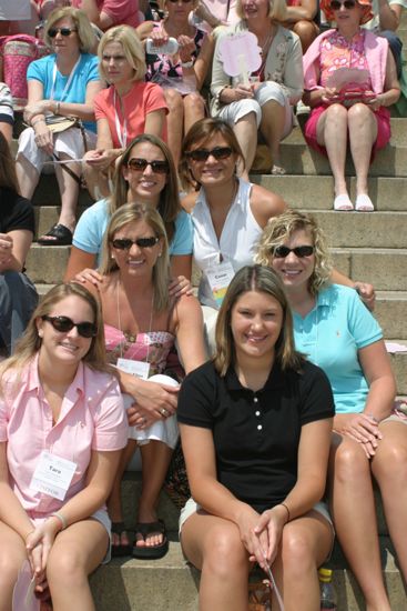 Group of Six on Lincoln Memorial Steps During Convention Photograph 2, July 10, 2004 (image)