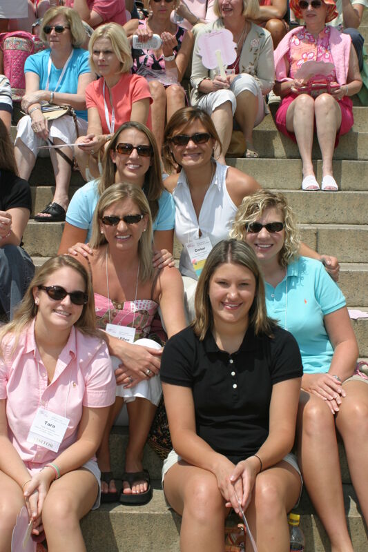 Group of Six on Lincoln Memorial Steps During Convention Photograph 2, July 10, 2004 (Image)