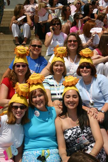 Group of Phi Mus on Lincoln Memorial Steps During Convention Photograph, July 10, 2004 (image)