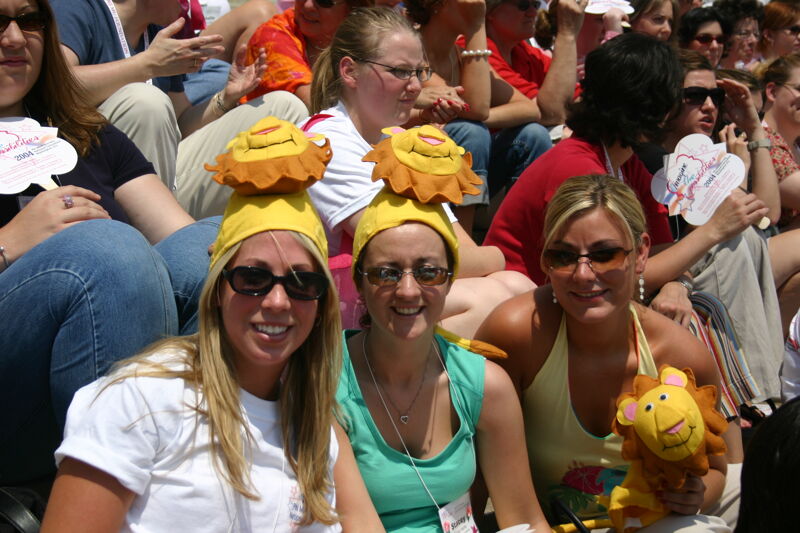 Three Phi Mus on Lincoln Memorial Steps During Convention Photograph 1, July 10, 2004 (Image)