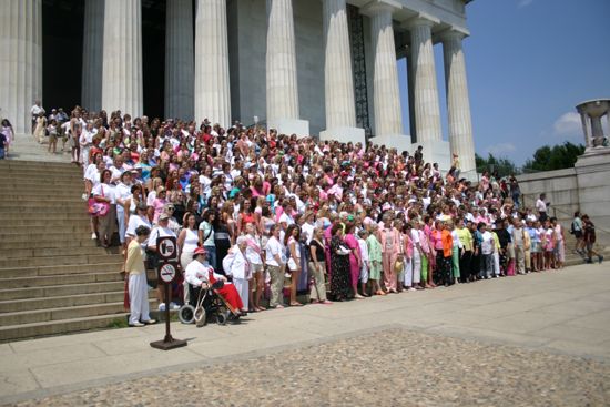 Convention Attendees at Lincoln Memorial Photograph 6, July 10, 2004 (image)