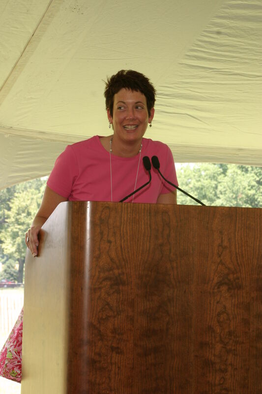 Jen Wooley Speaking at Convention Outdoor Luncheon Photograph, July 10, 2004 (Image)