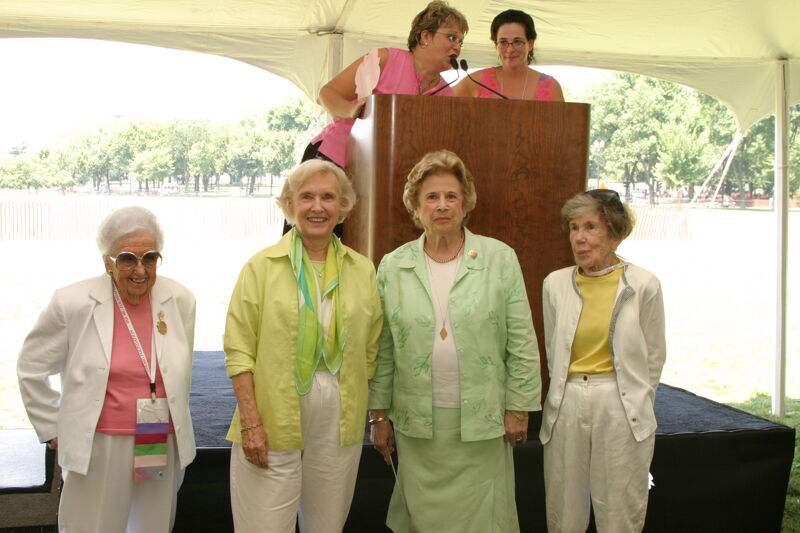 Hughes, Lamb, Williamson, and Peterson Recognized at Convention Outdoor Luncheon Photograph, July 10, 2004 (Image)
