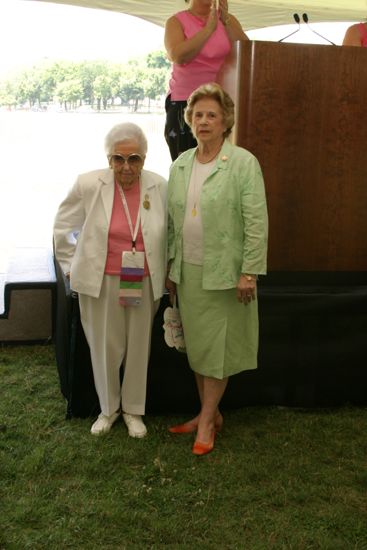 Leona Hughes and Adele Williamson at Convention Outdoor Luncheon Photograph, July 10, 2004 (image)