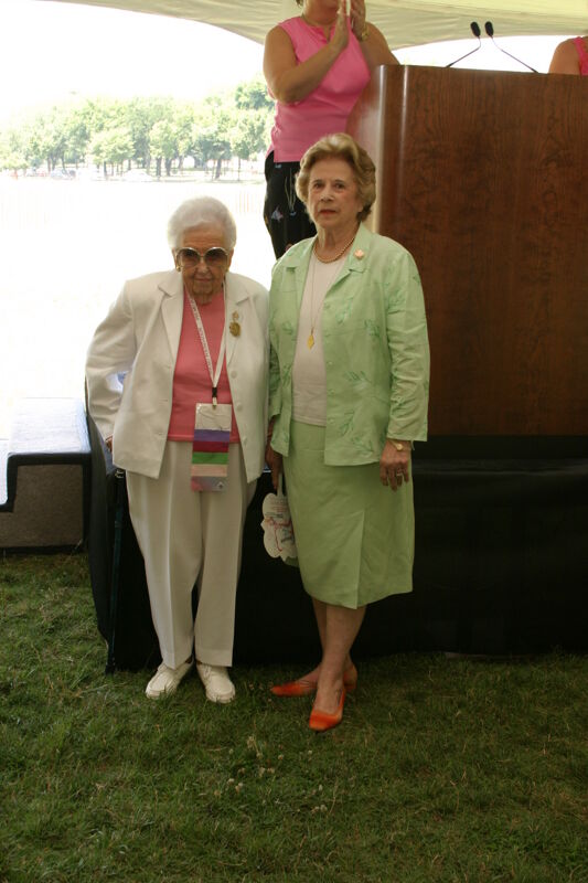 Leona Hughes and Adele Williamson at Convention Outdoor Luncheon Photograph, July 10, 2004 (Image)