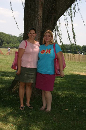 Two Unidentified Phi Mus at Convention Outdoor Luncheon Photograph 2, July 10, 2004 (image)