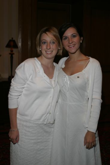 Two Unidentified Phi Mus Dressed in White at Convention Photograph, July 8-11, 2004 (image)