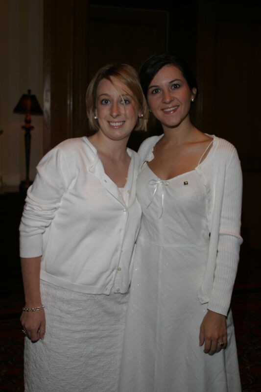 Two Unidentified Phi Mus Dressed in White at Convention Photograph, July 8-11, 2004 (Image)