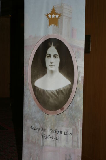 Mary DuPont Lines Banner at Convention Photograph, July 8-11, 2004 (image)