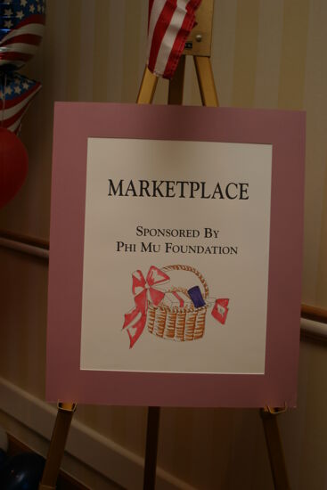 Phi Mu Foundation Marketplace Sign at Convention Photograph 2, July 8-11, 2004 (image)