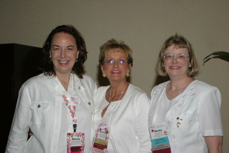 Campbell, Porter, and Morris Dressed in White at Convention Photograph, July 8-11, 2004 (Image)