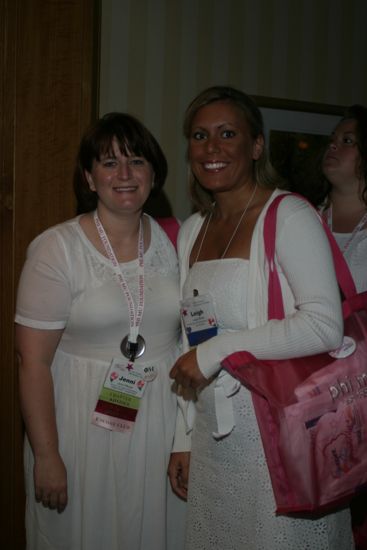 Jenni Mouer and Leigh Bothe Dressed in White at Convention Photograph, July 8-11, 2004 (image)