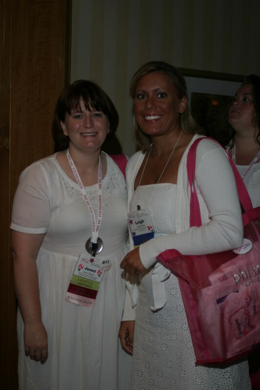Jenni Mouer and Leigh Bothe Dressed in White at Convention Photograph, July 8-11, 2004 (Image)