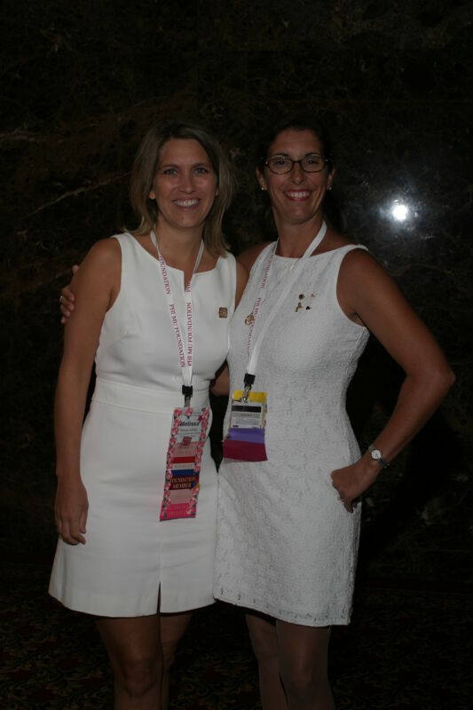 Melissa Ashbey and Gayle Price Dressed in White at Convention Photograph, July 8-11, 2004 (Image)