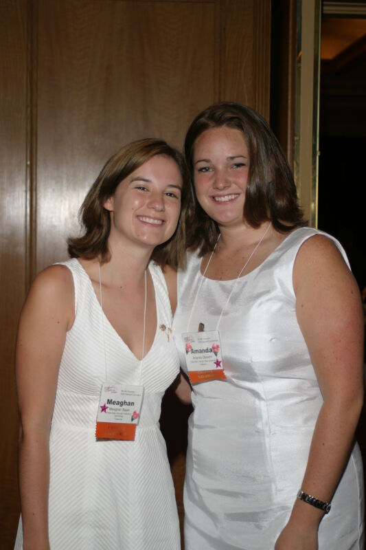 Meaghan Bayer and Amanda Obrecht Dressed in White at Convention Photograph 2, July 8-11, 2004 (Image)