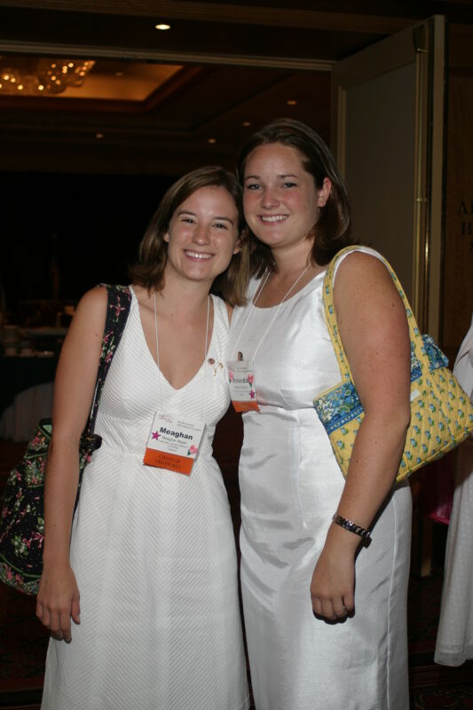 Meaghan Bayer and Amanda Obrecht Dressed in White at Convention Photograph 1, July 8-11, 2004 (Image)
