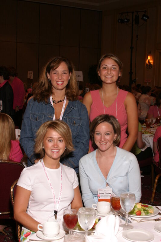 Four Unidentified Phi Mus at Convention Sisterhood Luncheon Photograph, July 8-11, 2004 (Image)