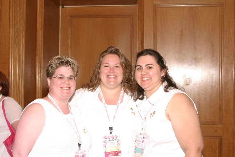 Unidentified, Hering, and Olmstead-Breil Dressed in White at Convention Photograph, July 8-11, 2004 (Image)