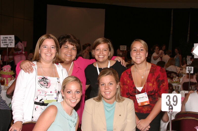 Table of Six at Convention Sisterhood Luncheon Photograph 2, July 8-11, 2004 (Image)