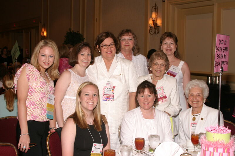 Table of Nine at Convention Sisterhood Luncheon Photograph 2, July 8-11, 2004 (Image)