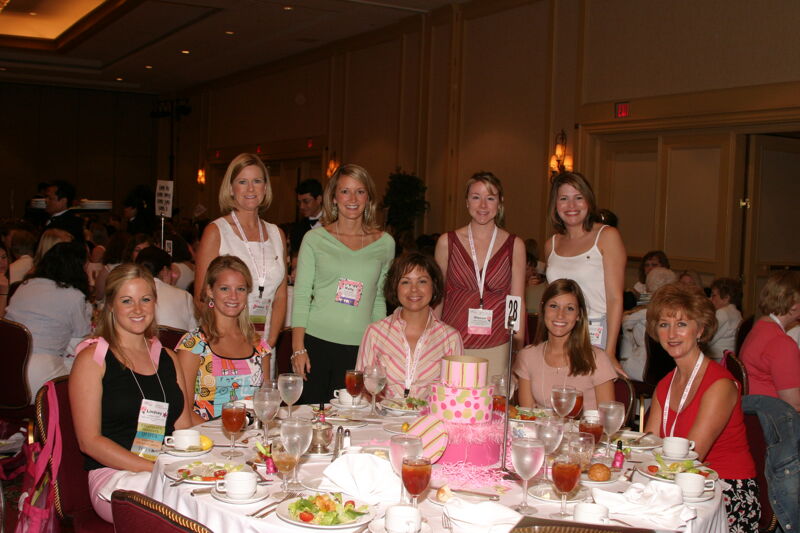 Table of Nine at Convention Sisterhood Luncheon Photograph 6, July 8-11, 2004 (Image)
