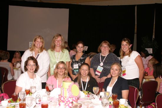 Table of Nine at Convention Sisterhood Luncheon Photograph 4, July 8-11, 2004 (image)