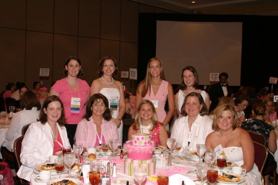 Table of Nine at Convention Sisterhood Luncheon Photograph 8, July 8-11, 2004 (image)