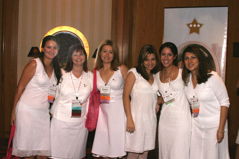 Six Phi Mus Dressed in White at Convention Photograph, July 8-11, 2004 (Image)