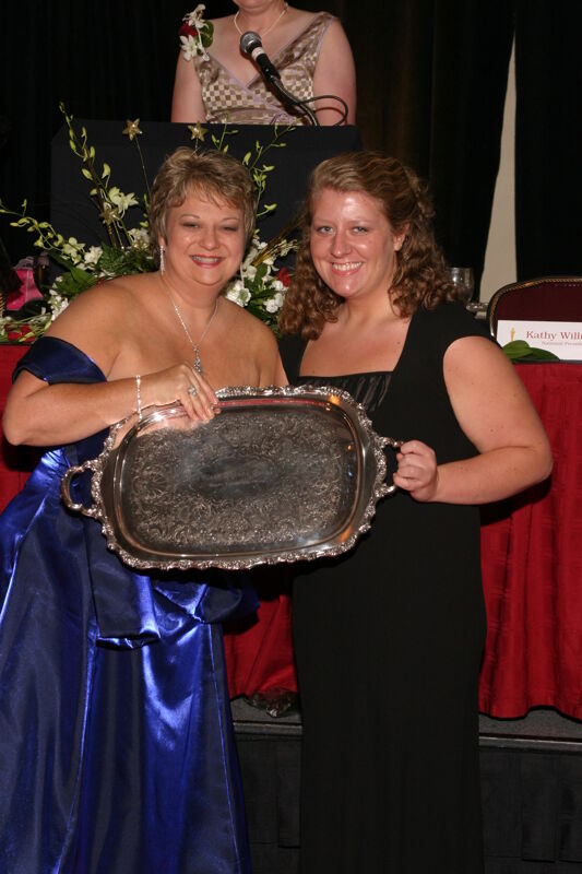 July 11 Kathy Williams and Unidentified With Award at Convention Carnation Banquet Photograph 1 Image