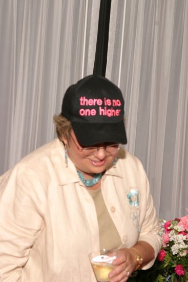 Kathy Williams Wearing Hat at Convention Officers' Party Photograph 2, July 7, 2004 (image)