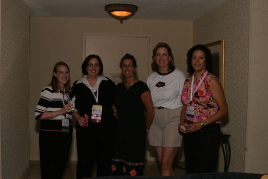 Five Phi Mus at Convention Officers' Party Photograph 1, July 7, 2004 (image)