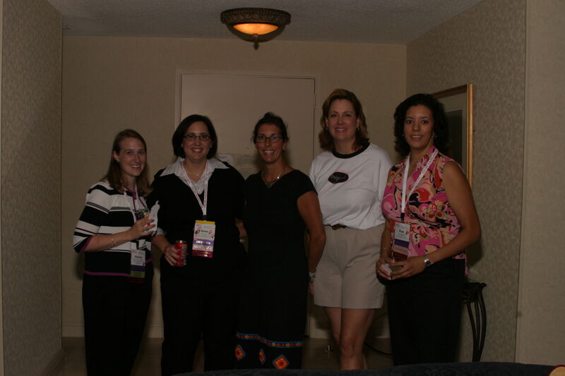 Five Phi Mus at Convention Officers' Party Photograph 1, July 7, 2004 (Image)