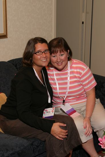 Amy Baybutt and Robin Benoit at Convention Officers' Party Photograph, July 7, 2004 (image)