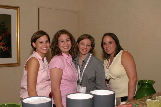 Four Phi Mus at Convention Officers' Party Photograph 1, July 7, 2004 (image)