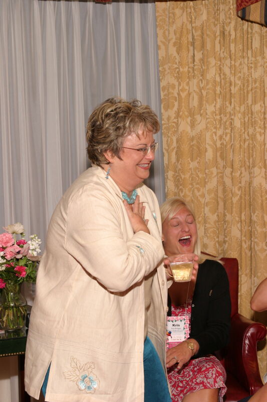 Kathy Williams Laughing at Convention Officers' Party Photograph 1, July 7, 2004 (Image)
