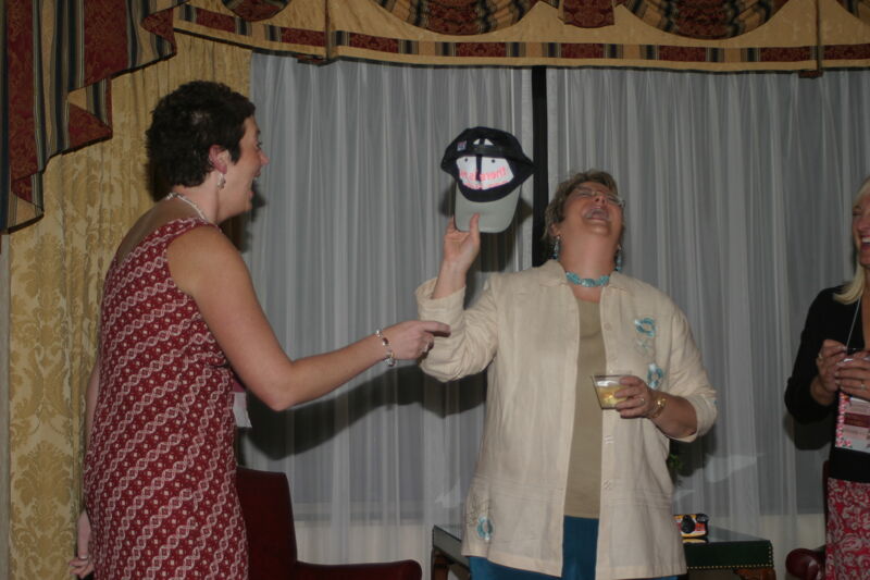 Kathy Williams Laughing at Convention Officers' Party Photograph 2, July 7, 2004 (Image)