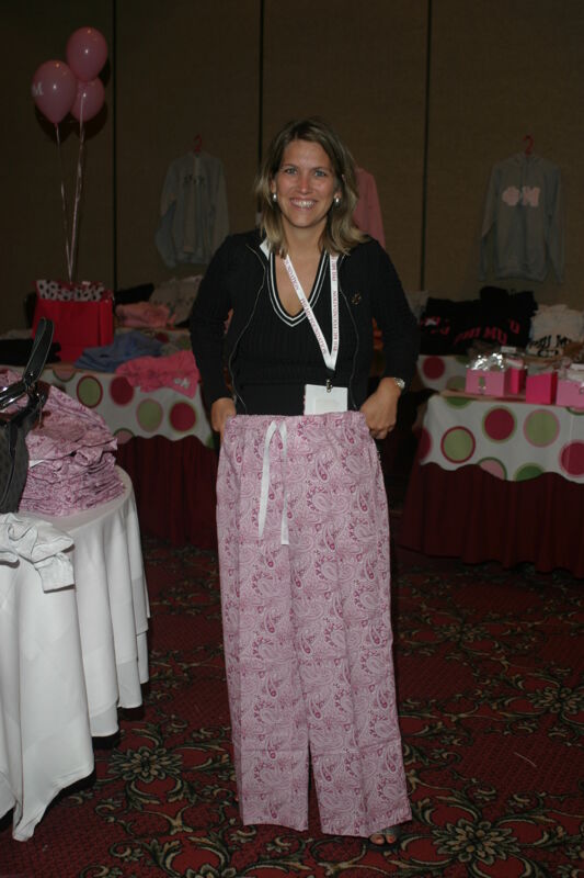 Melissa Ashbey With Pants in Convention Marketplace Photograph, July 8-11, 2004 (Image)