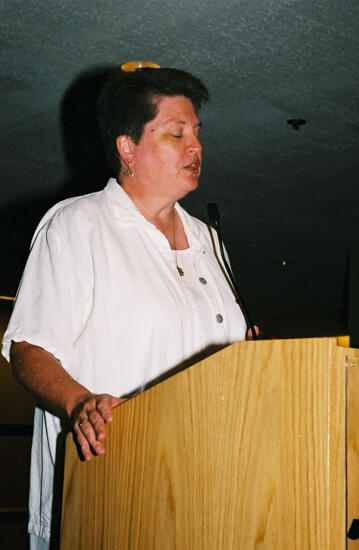 Unidentified Phi Mu Speaking at Convention Photograph 3, July 4-8, 2002 (image)