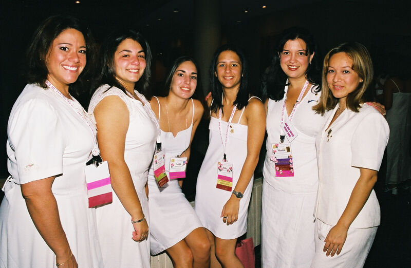 Group of Six in White Dresses at Convention Photograph, July 4-8, 2002 (Image)