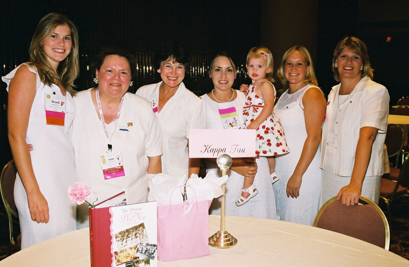 Group by Kappa Tau Chapter Table at Convention Photograph 1, July 4-8, 2002 (Image)