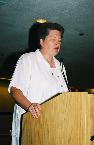 Unidentified Phi Mu Speaking at Convention Photograph 5, July 4-8, 2002 (image)