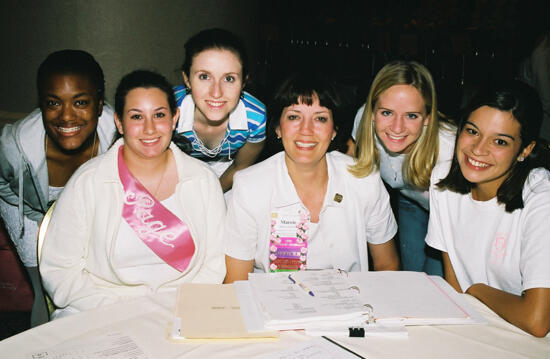 Marcie Helmke and Five Phi Mus at Convention Photograph, July 4-8, 2002 (image)