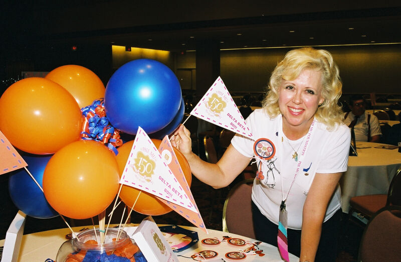 Unidentified Phi Mu by Delta Beta Chapter Reunion Table at Convention Photograph 1, July 4-8, 2002 (Image)