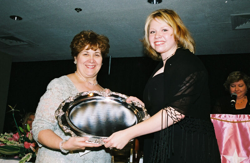 Mary Jane Johnson and Unidentified With Award at Convention Photograph 12, July 4-8, 2002 (Image)