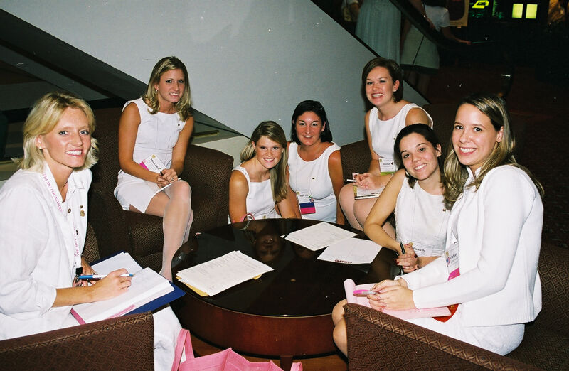 Seven Phi Mus in White at Convention Photograph 2, July 4-8, 2002 (Image)